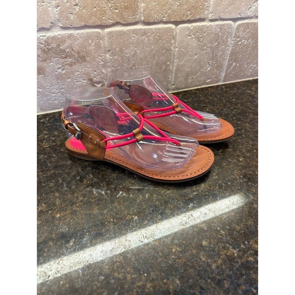 Coach Coco Leather Thong Sandals Hot Pink 6.5 B EUC